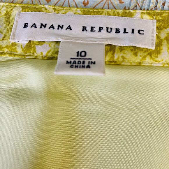 Womens VTG Banana Republic‎ Silk Skirt Lime Green Chartreuse Lined Size 10 - Picture 8 of 13